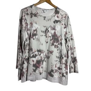 J. Jill Pure Jill Women XL/P Watercolor Long Sleeve Floral Top Pima Cotton